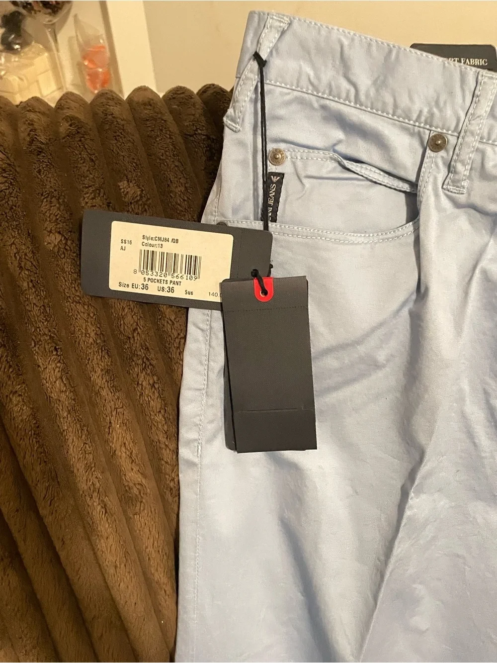 Armani Jeans Light Blue slimfit Men's Pants 36x34